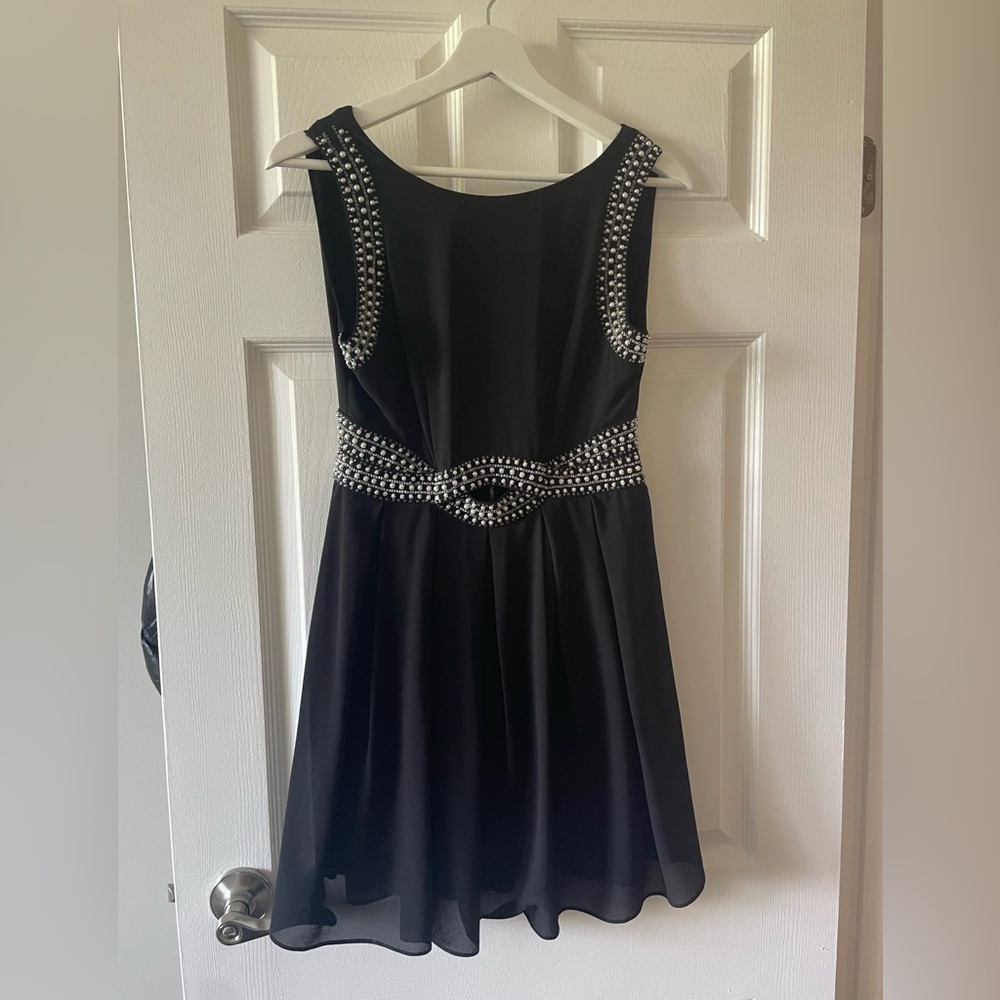 Elegant Black Studded Dress